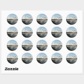 Grassen op het Sunset-meer Ronde Sticker (Vel)