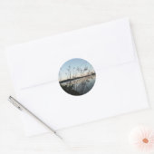Grassen op het Sunset-meer Ronde Sticker (Envelop)