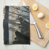 Grassen op het Sunset-meer Theedoek (Quarter Fold)