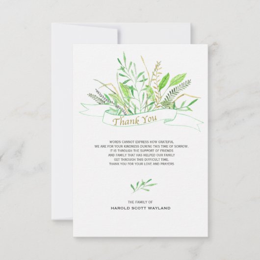 Grassen sympathie Hartelijk dank Bedankkaart (Voorkant)