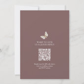 Grassen wilde bloem waterverf val bruiloft QR-code Kaart (Achterkant)