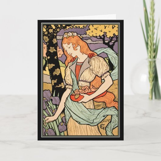 Grasset Art Nouveau Kaart: Irissen & Rozen Kaart (Voorkant)