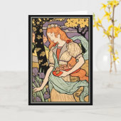 Grasset Art Nouveau Kaart: Irissen & Rozen Kaart (Gele Bloem)