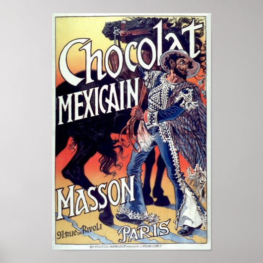 Grasset Eugène Samuel 1892 Chocolat Mexicain Poster (Voorkant)
