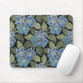 Grasset's Art Nouveau Blue Flowers - Mousepad Muismat (Met muis)
