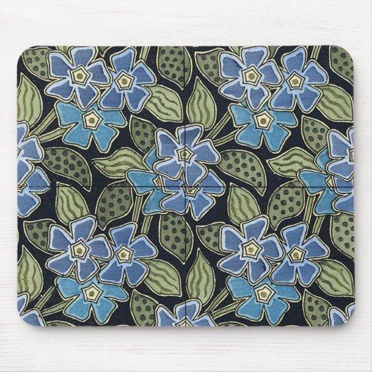 Grasset's Art Nouveau Blue Flowers - Mousepad Muismat (Voorkant)