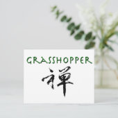 Grasshop met "Zen"-symbool Briefkaart (Staand voorkant)