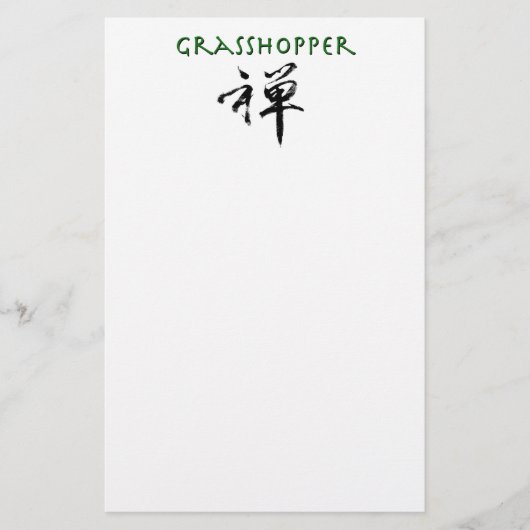 Grasshop met "Zen"-symbool Briefpapier (Voorkant)