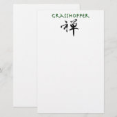 Grasshop met "Zen"-symbool Briefpapier (Voorkant / Achterkant)
