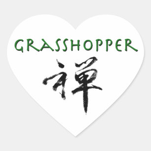 Grasshop met "Zen"-symbool Hart Sticker