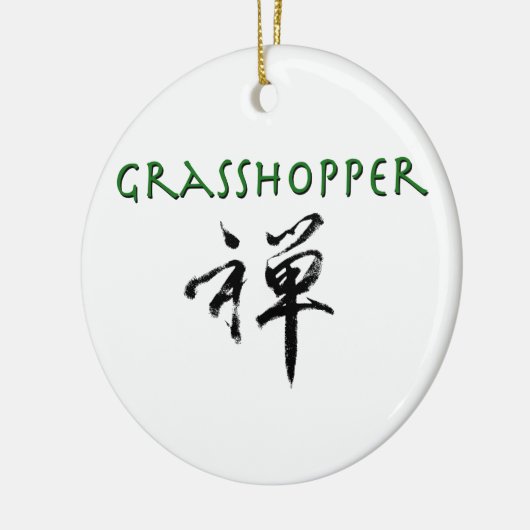 Grasshop met "Zen"-symbool Keramisch Ornament (Links)