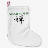 Grasshop met "Zen"-symbool Kleine Kerstsok (Voorkant)