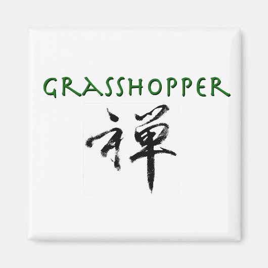 Grasshop met "Zen"-symbool Magneet (Voorkant)