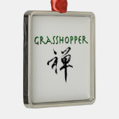 Grasshop met "Zen"-symbool Metalen Ornament (Rechts)