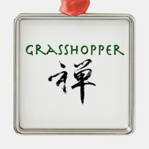 Grasshop met "Zen"-symbool Metalen Ornament