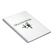 Grasshop met "Zen"-symbool Notitieboek (Rechterzijde)