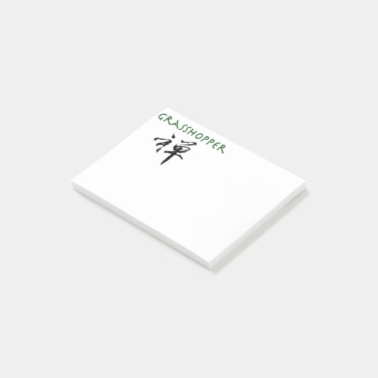 Grasshop met "Zen"-symbool Post-it® Notes (Schuin)
