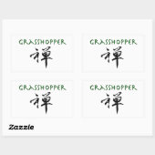 Grasshop met "Zen"-symbool Rechthoekige Sticker (Vel)
