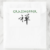Grasshop met "Zen"-symbool Rechthoekige Sticker (Tas)
