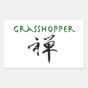 Grasshop met "Zen"-symbool Rechthoekige Sticker