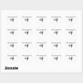 Grasshop met "Zen"-symbool Ronde Sticker (Vel)
