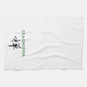 Grasshop met "Zen"-symbool Theedoek (Horizontaal)