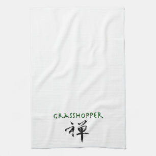 Grasshop met "Zen"-symbool Theedoek