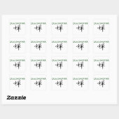 Grasshop met "Zen"-symbool Vierkante Sticker (Vel)