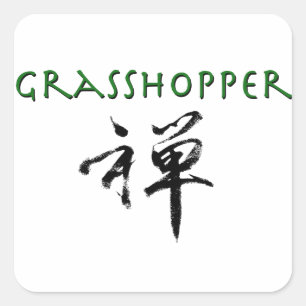 Grasshop met "Zen"-symbool Vierkante Sticker