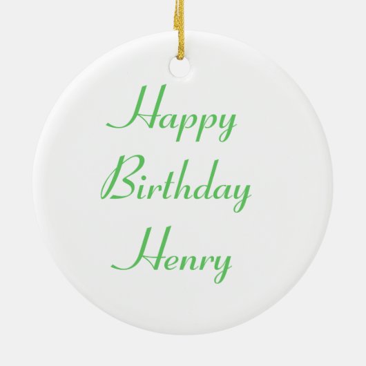 Grasshopper aangepaste verjaardag keramisch ornament (Achterkant)