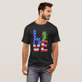 Grasshopper American Flag Sunglasses 4th of July P T-shirt (Voorkant volledig)