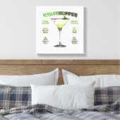 GRASSHOPPER Cocktail Recipe Art 12 x 12" Canvas Afdruk (Insitu (Slaapkamer))
