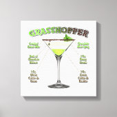 GRASSHOPPER Cocktail Recipe Art 12 x 12" Canvas Afdruk (Voorkant)