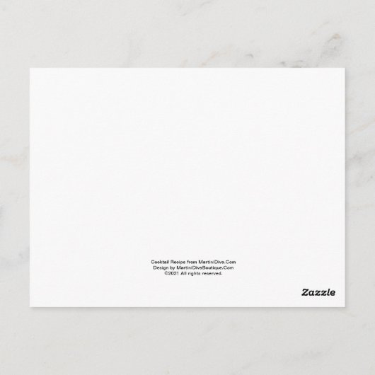 GRASSHOPPER Cocktail Recipe Art Briefkaart (Achterkant)