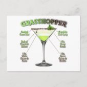 GRASSHOPPER Cocktail Recipe Art Briefkaart (Voorkant)
