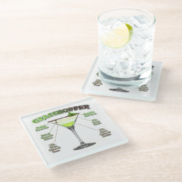 GRASSHOPPER Cocktail Recipe Art Glazen Onderzetter