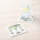 GRASSHOPPER Cocktail Recipe Art Kartonnen Onderzetters (Insitu)