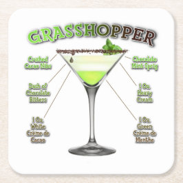 GRASSHOPPER Cocktail Recipe Art Kartonnen Onderzetters