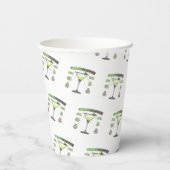 GRASSHOPPER Cocktail Recipe Art  Papieren Bekers (Achterkant)