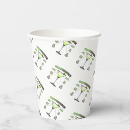 GRASSHOPPER Cocktail Recipe Art  Papieren Bekers