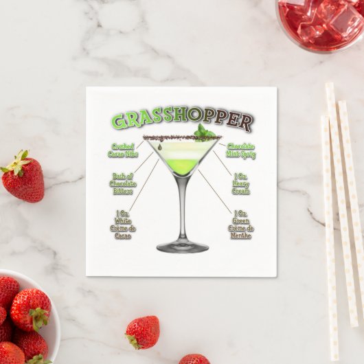 GRASSHOPPER Cocktail Recipe Art Servet (Insitu)