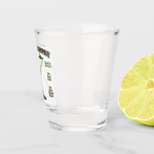 GRASSHOPPER Cocktail Recipe Art Shot Glas (Rechts)