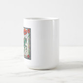 Grasshopper cricket glas in lood papaver bloem oog koffiemok (Center)