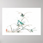 Grasshopper door Kono Bairei (1844-1895) Poster (Voorkant)