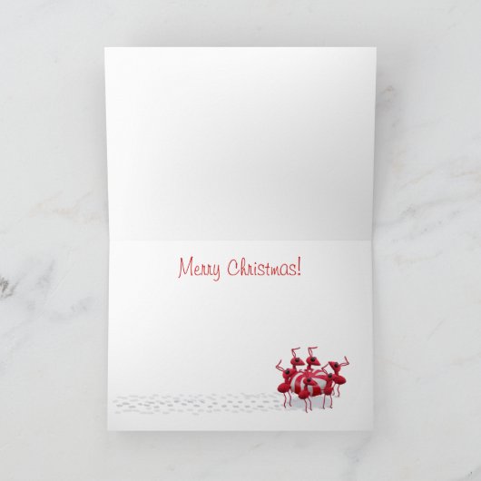 Grasshopper en mieren kerst Kaart (Binnen)