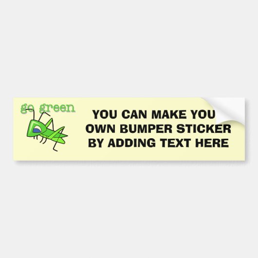 Grasshopper Go Green T-shirts en cadeautjes Bumpersticker (Voorkant)