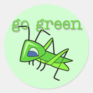 Grasshopper Go Green T-shirts en cadeautjes Ronde Sticker