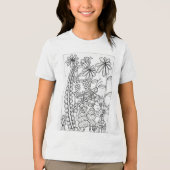 Grasshopper met fantasiebloemen Tri-Blend shirt (Voorkant)