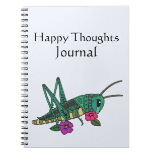 Grasshopper Motif Happy Thoughts Journal Notitieboek
