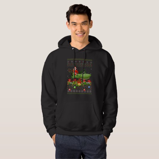 Grasshopper   Ugly Santa Riding Grasshopper Christ Hoodie (Voorkant volledig)